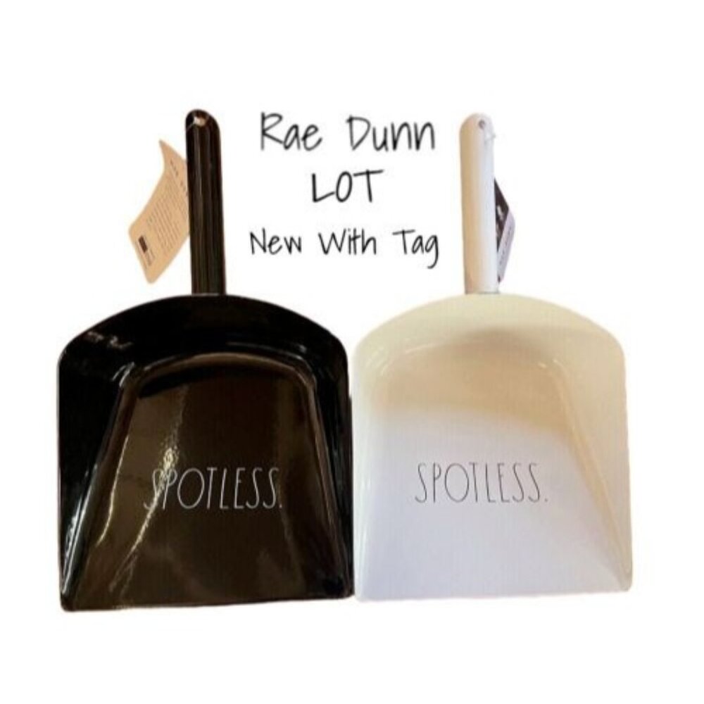 Rae Dunn Classic Font Dust Pan Set by Design Styles - Lot of 2, Brand New